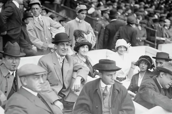 Framed Print : Jim Corbett & Mrs. Marquard at game, 1913. Creator: Bain News Service
