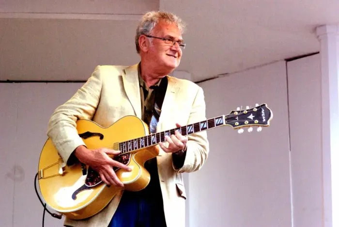 Framed Print : Jim Mullen, Scottish jazz guitarist, Pantiles, Tunbridge Wells, Kent, 2008. Artist Framed Print : Jim Mullen, Scottish jazz guitarist, Pantiles, Tunbridge Wells, Kent, 2008. Artist