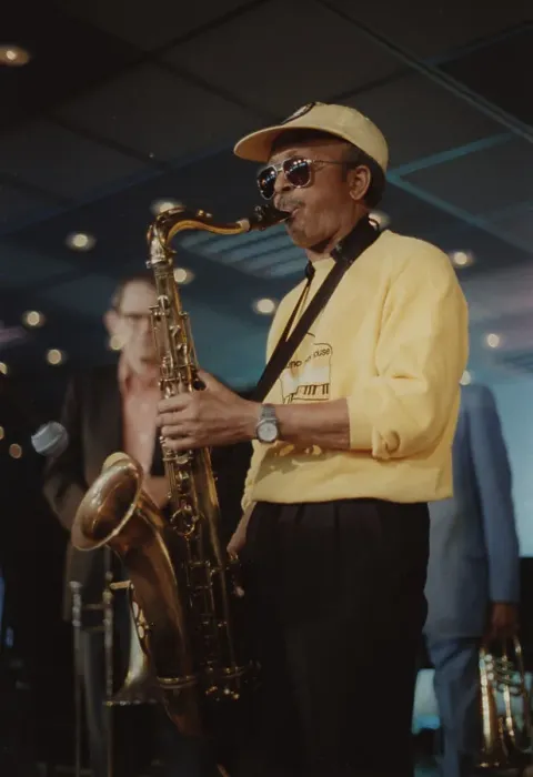 Framed Print : Jimmy Heath, Jazz Inn Party, Nordwijk, Netherlands, 1989. Creator: Brian Foskett Framed Print : Jimmy Heath, Jazz Inn Party, Nordwijk, Netherlands, 1989. Creator: Brian Foskett