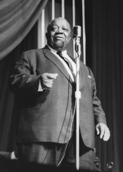 Framed Print : Jimmy Rushing with the Basie Band, London, 1963. Creator: Brian Foskett Framed Print : Jimmy Rushing with the Basie Band, London, 1963. Creator: Brian Foskett