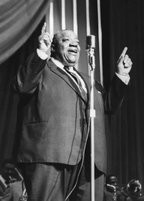Framed Print : Jimmy Rushing with the Basie Band, London, 1963. Creator: Brian Foskett Framed Print : Jimmy Rushing with the Basie Band, London, 1963. Creator: Brian Foskett