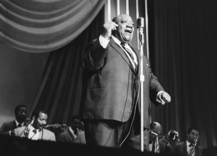 Framed Print : Jimmy Rushing with the Basie Band, London, 1963. Creator: Brian Foskett