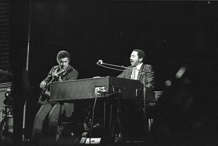 Framed Print : Jimmy Smith and Kenny Burrell, Philip Morris Jazz. Festival. Dominion Theatre Framed Print : Jimmy Smith and Kenny Burrell, Philip Morris Jazz. Festival. Dominion Theatre