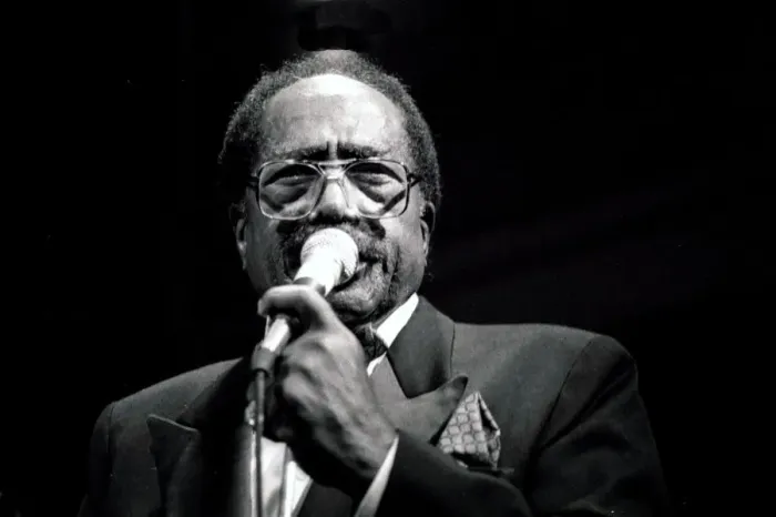 Framed Print : Jimmy Witherspoon, Jazz Cafe, London, 1992. Artist: Brian O Connor Framed Print : Jimmy Witherspoon, Jazz Cafe, London, 1992. Artist: Brian O Connor