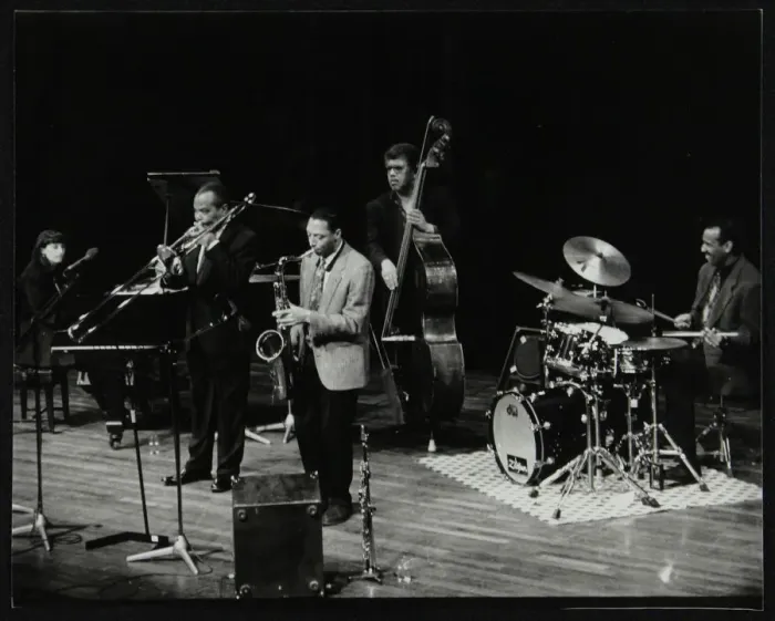 Framed Print : The JJ Johnson Quintet performing at the Hertfordshire Jazz Festival, St Albans Arena, 4 May 1993 Framed Print : The JJ Johnson Quintet performing at the Hertfordshire Jazz Festival, St Albans Arena, 4 May 1993