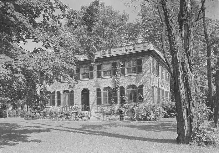 Framed Print : J.L. Johnston, Stone House, residence in Cape Vincent, New York, 1935. Creator: Gottscho-Schleisner, Inc Framed Print : J.L. Johnston, Stone House, residence in Cape Vincent, New York, 1935. Creator: Gottscho-Schleisner, Inc