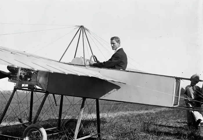 Framed Print : J.M. Johnson in Bleriotype [plane], between c1910 and c1915. Creator: Bain News Service