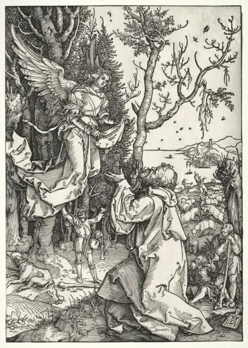 Framed Print : Joachim and the Angel, c. 1504. Creator: Albrecht Dürer (German, 1471-1528) Framed Print : Joachim and the Angel, c. 1504. Creator: Albrecht Dürer (German, 1471-1528)