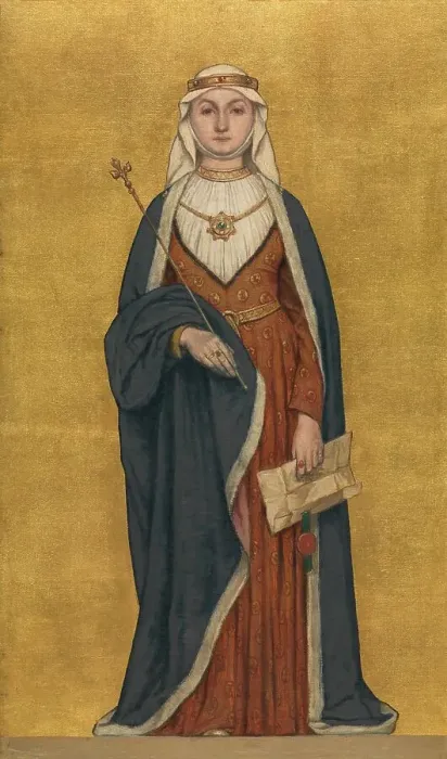Framed Print : Joan (1200-1244), Countess of Flanders, daughter of Baldwin IX, Latin Emperor of Constantinople, 1889 Creator: Vriendt, Albrecht de (1843-1900) Framed Print : Joan (1200-1244), Countess of Flanders, daughter of Baldwin IX, Latin Emperor of Constantinople, 1889 Creator: Vriendt, Albrecht de (1843-1900)