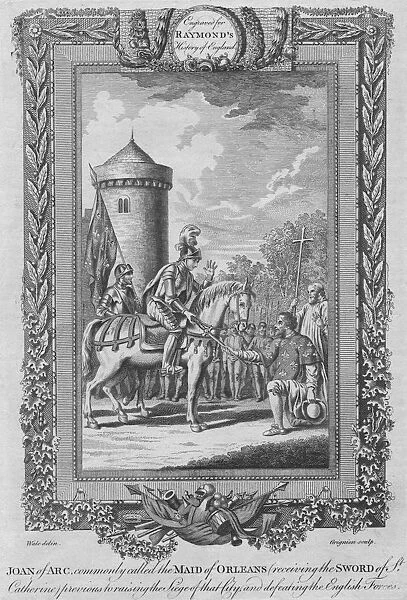 Joan of Arc commonly called the Maid of Orleans (receiving the Sword of St. Catherine), c1787