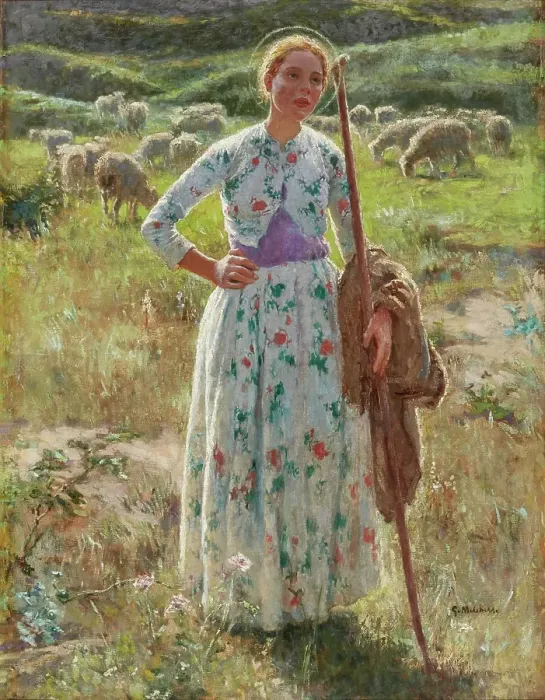 Framed Print : Joan of Arc, late 19th-early 20th century.. Creator: Gari Melchers Framed Print : Joan of Arc, late 19th-early 20th century.. Creator: Gari Melchers