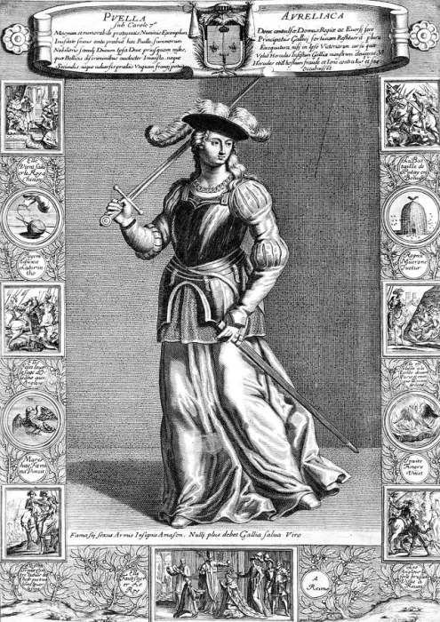 Framed Print : Joan of Arc, the Maid of Orleans, 15th century French patriot and martyr, 18th century Framed Print : Joan of Arc, the Maid of Orleans, 15th century French patriot and martyr, 18th century