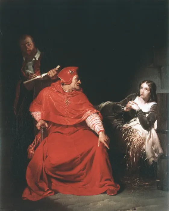 Framed Print : Joan of Arc in Prison, 1825. Artist: Paul Delaroche Framed Print : Joan of Arc in Prison, 1825. Artist: Paul Delaroche