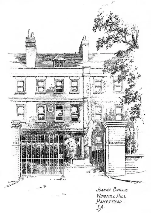 Framed Print : Joanna Baillies house, Windmill Hill, Hampstead, London, 1912. Artist: Frederick Adcock Framed Print : Joanna Baillies house, Windmill Hill, Hampstead, London, 1912. Artist: Frederick Adcock