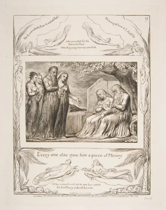 Framed Print : Job accepting Charity, from Illustrations of the Book of Job, 1825-26 Framed Print : Job accepting Charity, from Illustrations of the Book of Job, 1825-26