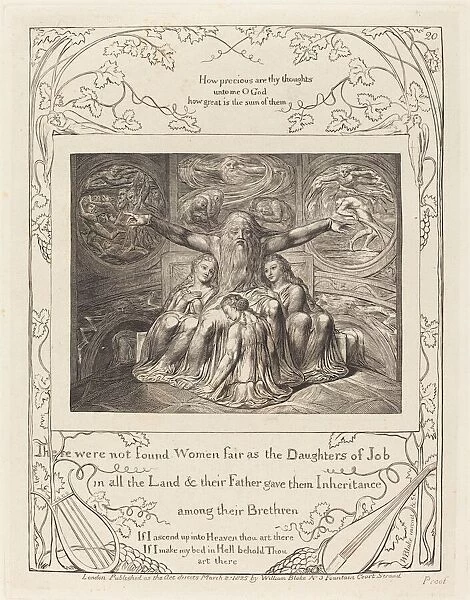 Job and His Daughters, 1825. Creator: William Blake