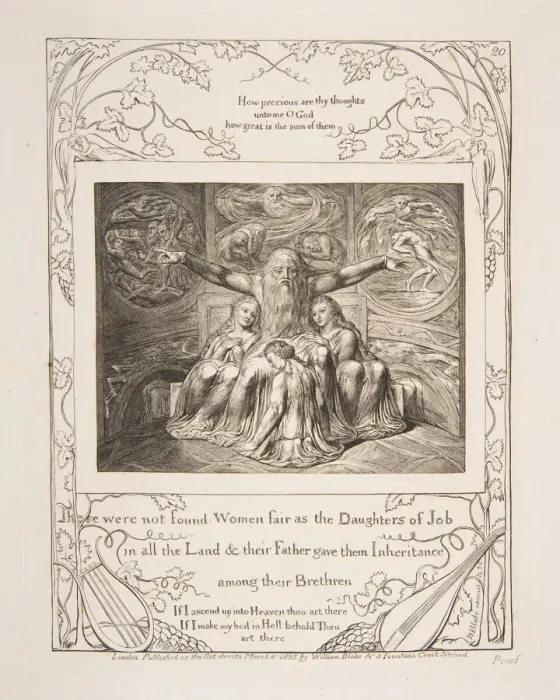 Framed Print : Job and his Daughters, from Illustrations of the Book of Job, 1825-26 Framed Print : Job and his Daughters, from Illustrations of the Book of Job, 1825-26