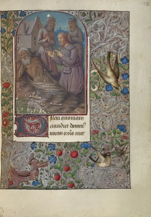 Framed Print : Job on the Dung Heap; Book of Hours, about 1480-1490. Creator: Jean Bourdichon Framed Print : Job on the Dung Heap; Book of Hours, about 1480-1490. Creator: Jean Bourdichon