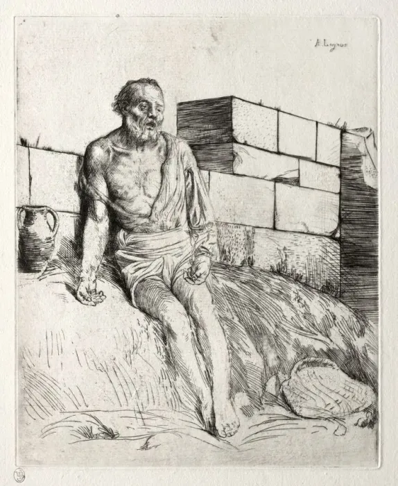 Framed Print : Job (First Plate). Creator: Alphonse Legros (French, 1837-1911) Framed Print : Job (First Plate). Creator: Alphonse Legros (French, 1837-1911)