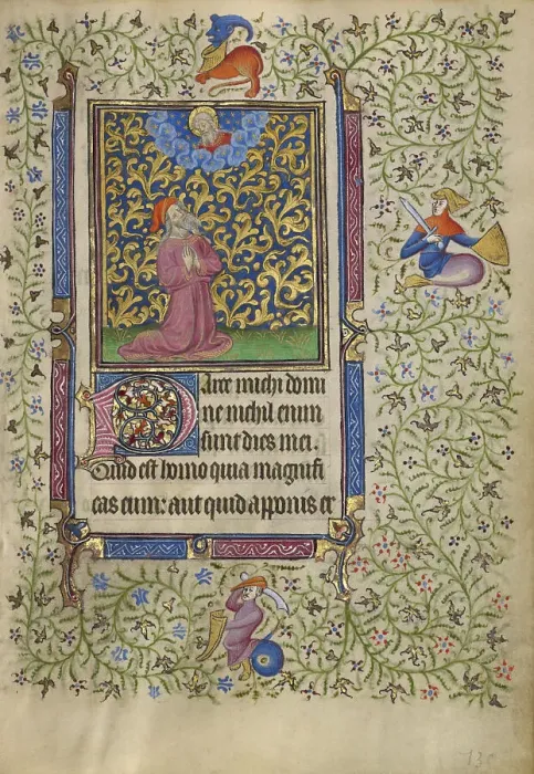 Framed Print : Job in Prayer; Book of Hours, about 1410. Creator: Unknown