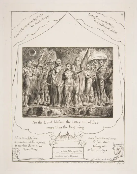 Framed Print : Job and his Wife restored to Prosperity, from Illustrations of the Book of Job, 1825-26 Framed Print : Job and his Wife restored to Prosperity, from Illustrations of the Book of Job, 1825-26