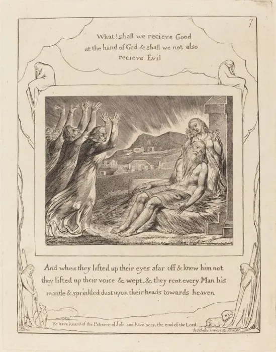 Framed Print : Jobs Comforters, 1825. Creator: William Blake Framed Print : Jobs Comforters, 1825. Creator: William Blake