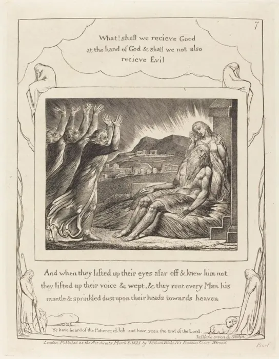 Framed Print : Jobs Comforters, 1825. Creator: William Blake Framed Print : Jobs Comforters, 1825. Creator: William Blake