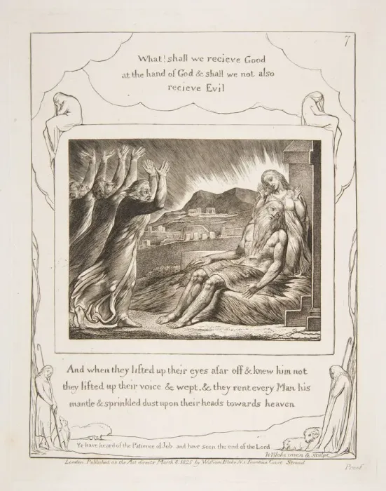 Framed Print : Jobs Comforters, from Illustrations of the Book of Job, 1825-26. Creator: William Blake Framed Print : Jobs Comforters, from Illustrations of the Book of Job, 1825-26. Creator: William Blake