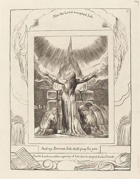 Job's Sacrifice, 1825. Creator: William Blake