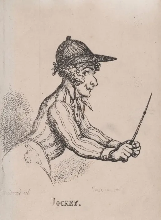 Framed Print : Jockey, April 1808. April 1808. Creator: Thomas Rowlandson Framed Print : Jockey, April 1808. April 1808. Creator: Thomas Rowlandson
