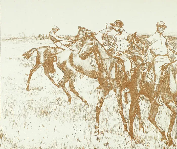 Framed Print : The Jockeys, 1889–90. Creator: Georges William Thornley Framed Print : The Jockeys, 1889–90. Creator: Georges William Thornley