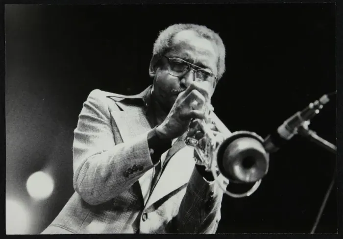 Framed Print : Joe Newman playing his trumpet, Beaulieu, Hampshire, July 1977. Artist: Denis Williams Framed Print : Joe Newman playing his trumpet, Beaulieu, Hampshire, July 1977. Artist: Denis Williams
