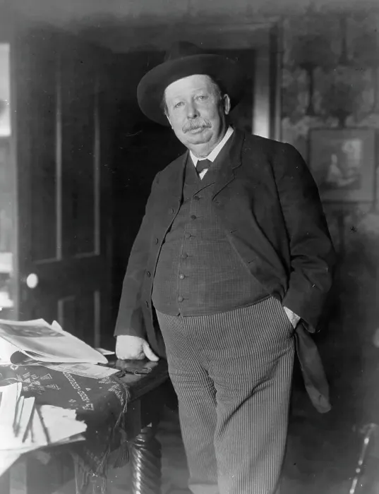 Framed Print : Joel Chandler Harris, three-quarter-length portrait, standing, facing slightly left, c1890 and 1910. Creator: Frances Benjamin Johnston Framed Print : Joel Chandler Harris, three-quarter-length portrait, standing, facing slightly left, c1890 and 1910. Creator: Frances Benjamin Johnston