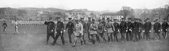 Framed Print : Joffre a West-Point, le des Etats-Unis; Le marechal, accompagné par... 1917. Creator: Unknown. Joffre a West-Point, le des Etats-Unis; Le marechal, accompagné par... 1917. Creator: Unknown Framed Print : Joffre a West-Point, le des Etats-Unis; Le marechal, accompagné par... 1917. Creator: Unknown. Joffre a West-Point, le des Etats-Unis; Le marechal, accompagné par... 1917. Creator: Unknown