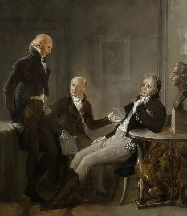 Framed Print : Johan Fredrik Aminoff, Johan Albrekt Ehrenström and Gustaf Mauritz Armfelt, 1804. Creator: René Théodore Berthon Framed Print : Johan Fredrik Aminoff, Johan Albrekt Ehrenström and Gustaf Mauritz Armfelt, 1804. Creator: René Théodore Berthon