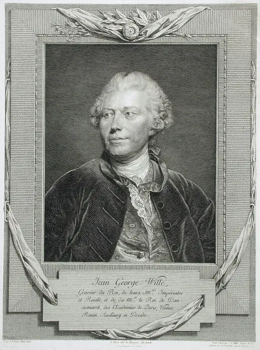 Framed Print : Johann Georg Wille, 1776. Creator: Johann Gotthard von Müller Framed Print : Johann Georg Wille, 1776. Creator: Johann Gotthard von Müller