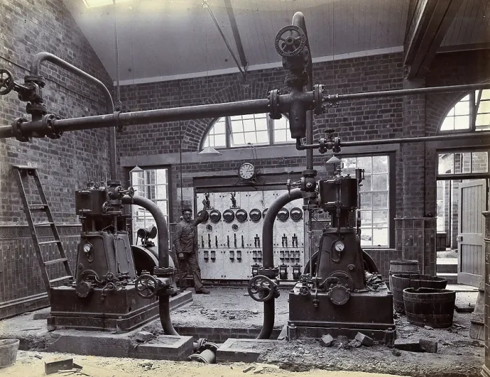 Framed Print : Johannesburg Hospital, South Africa: member of staff, possibly in the boiler room, c1905. Creator: Unknown Framed Print : Johannesburg Hospital, South Africa: member of staff, possibly in the boiler room, c1905. Creator: Unknown