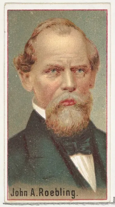 Framed Print : John A. Roebling, printers sample for the Worlds Inventors souvenir album (A25 Framed Print : John A. Roebling, printers sample for the Worlds Inventors souvenir album (A25