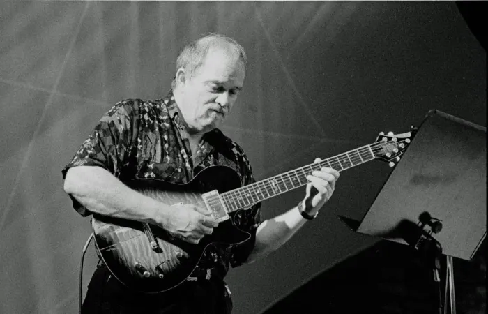 Framed Print : John Abercrombie, Brecon Jazz Festival, Powys, Wales, 2000. Artist: Brian O Connor Framed Print : John Abercrombie, Brecon Jazz Festival, Powys, Wales, 2000. Artist: Brian O Connor