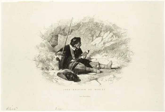 Framed Print : John Balfour de Burley - Les Puritains, n. d. Creator: Charles Emile Jacque Framed Print : John Balfour de Burley - Les Puritains, n. d. Creator: Charles Emile Jacque