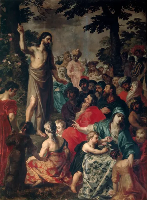 Framed Print : John the Baptist Preaching. Creator: Hendrick van Balen I Framed Print : John the Baptist Preaching. Creator: Hendrick van Balen I