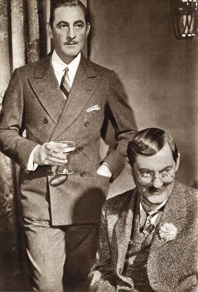 John Barrymore and Lionel Barrymore, American actors, 1933