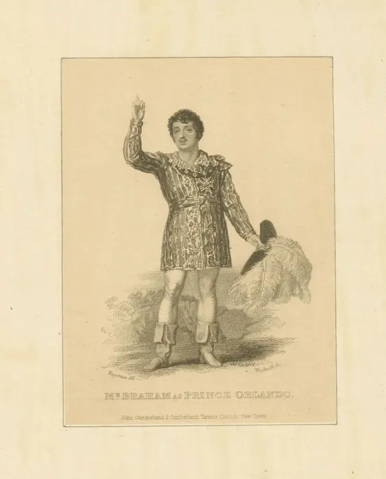 Framed Print : John Braham (1774-1856) as Prince Orlando, 1828 Framed Print : John Braham (1774-1856) as Prince Orlando, 1828