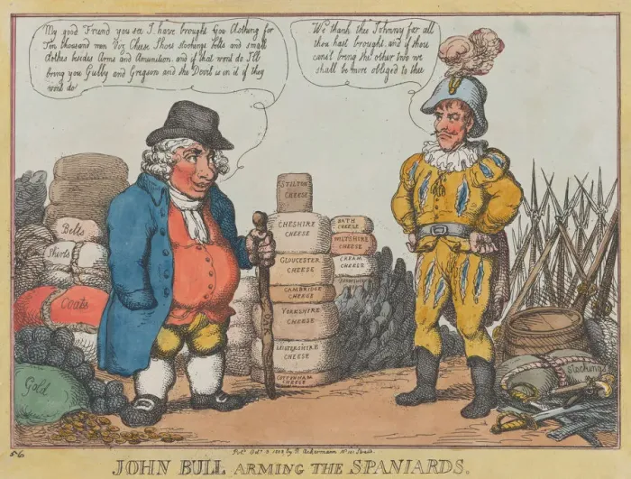 Framed Print : John Bull Arming The Spaniards, October 3, 1808. October 3, 1808 Framed Print : John Bull Arming The Spaniards, October 3, 1808. October 3, 1808