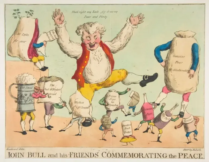 Framed Print : John Bull and His Friends Commemorating the Peace, ca. 1801. Creator: Piercy Roberts Framed Print : John Bull and His Friends Commemorating the Peace, ca. 1801. Creator: Piercy Roberts