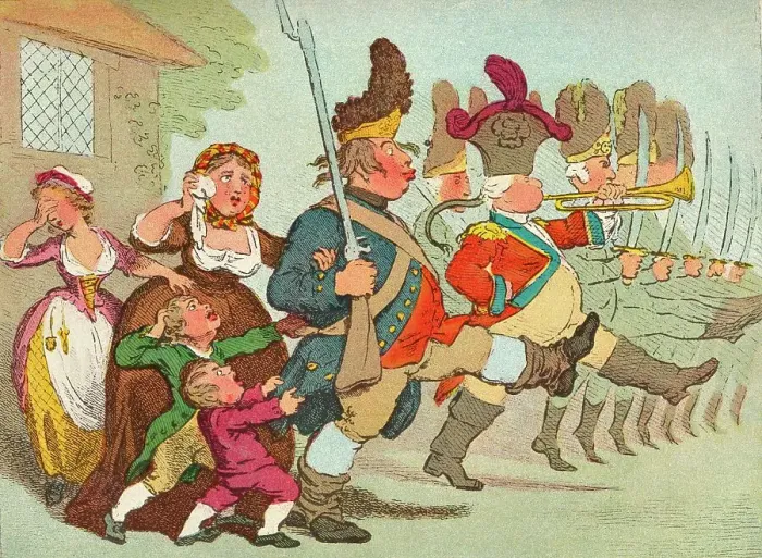 Framed Print : John Bull going to the Wars, c18th century, (1902). Artist: James Gilray Framed Print : John Bull going to the Wars, c18th century, (1902). Artist: James Gilray