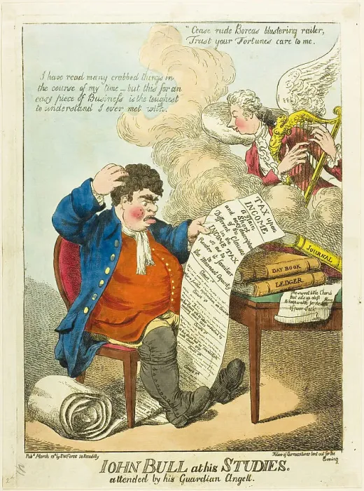 Framed Print : John Bull at His Studies, published March 13, 1799. Creator: Unknown Framed Print : John Bull at His Studies, published March 13, 1799. Creator: Unknown