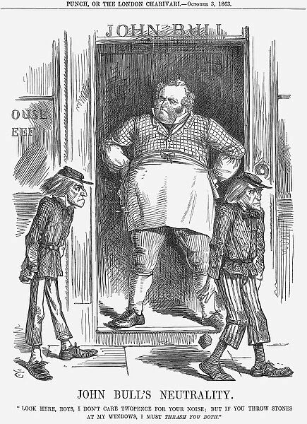John Bulls Neutrality, 1863. Artist: John Tenniel