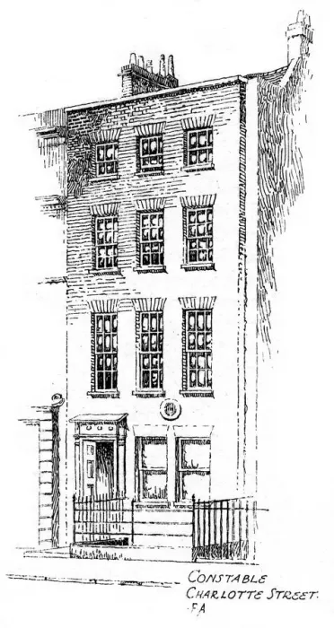 Framed Print : John Constables house, Charlotte Street, Bloomsbury, London, 1912. Artist: Frederick Adcock Framed Print : John Constables house, Charlotte Street, Bloomsbury, London, 1912. Artist: Frederick Adcock