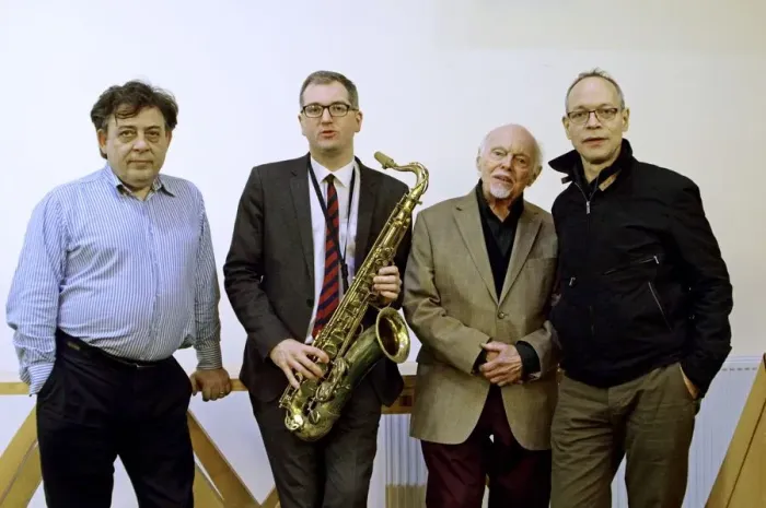 Framed Print : John Critchinson, Stan Tracey, Simon Spillett and Alec Dankworth, February 11, 2017 Framed Print : John Critchinson, Stan Tracey, Simon Spillett and Alec Dankworth, February 11, 2017